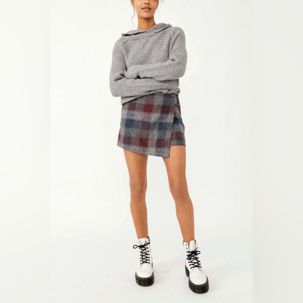 Free People Emmy Mini Menswear Skort Size 8 - Picture 2 of 6